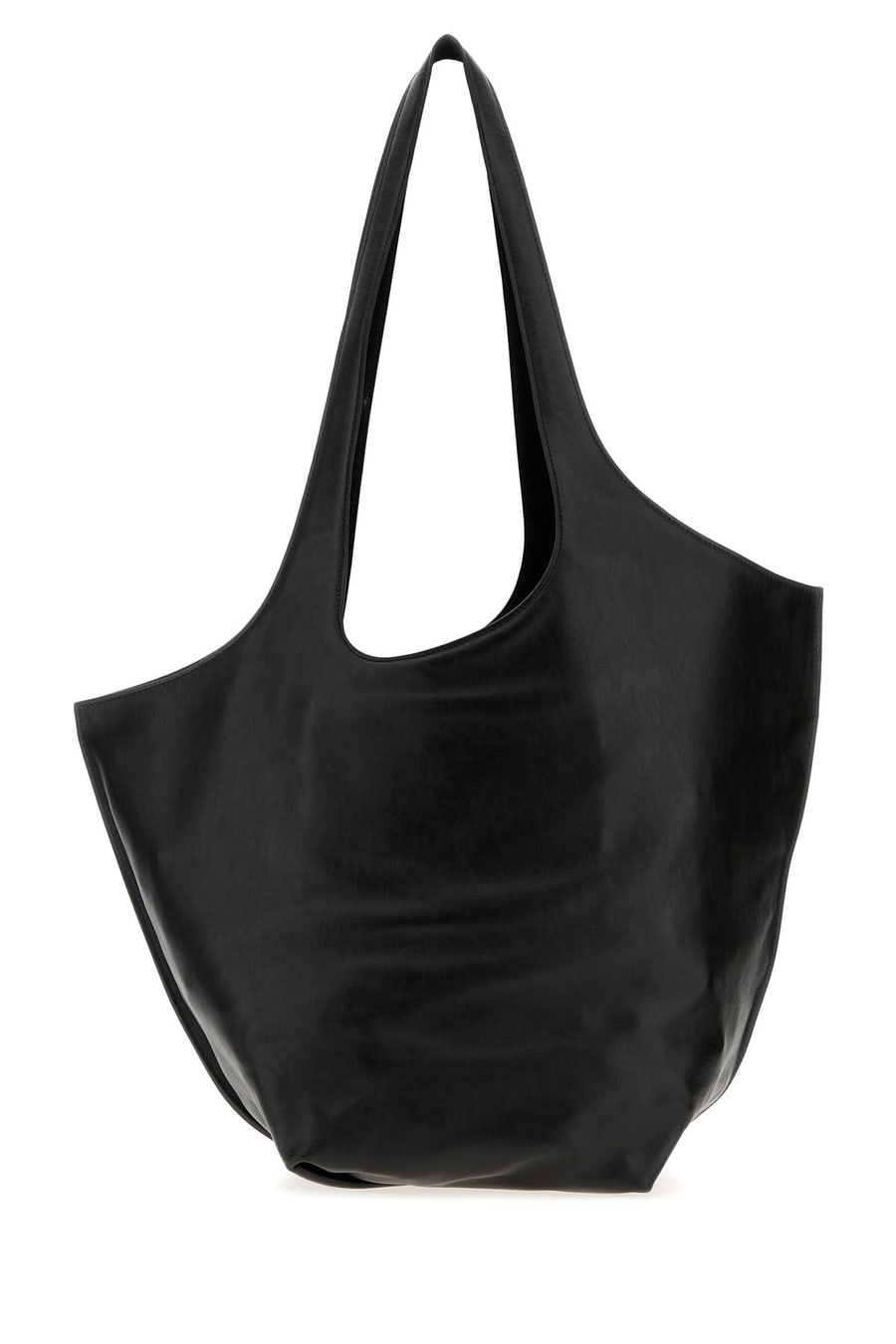 The Attico Borsa a spalla La Scoop grande in pelle nera, view 3