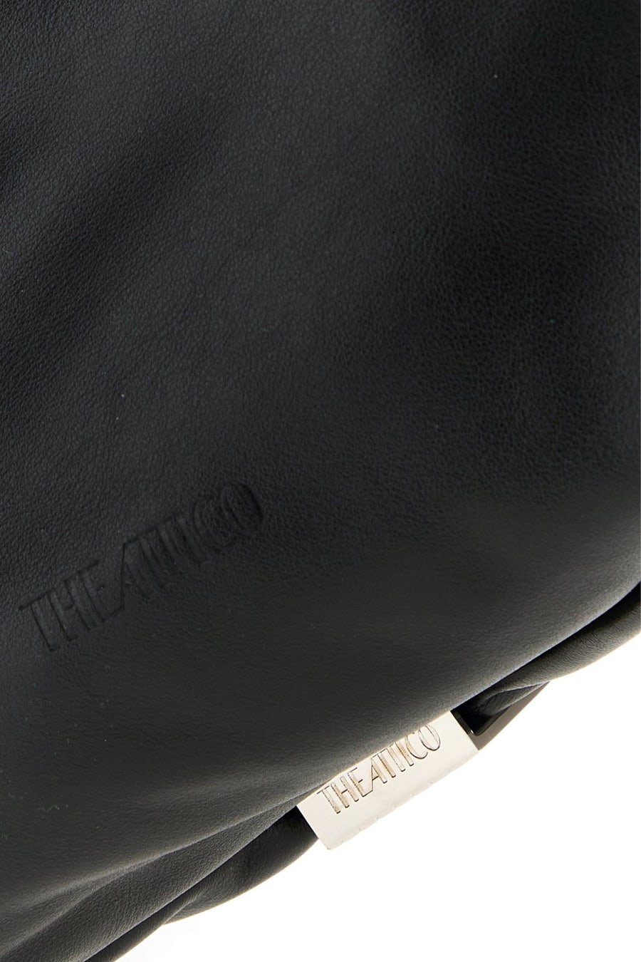 The Attico Borsa a spalla La Scoop grande in pelle nera, view 4