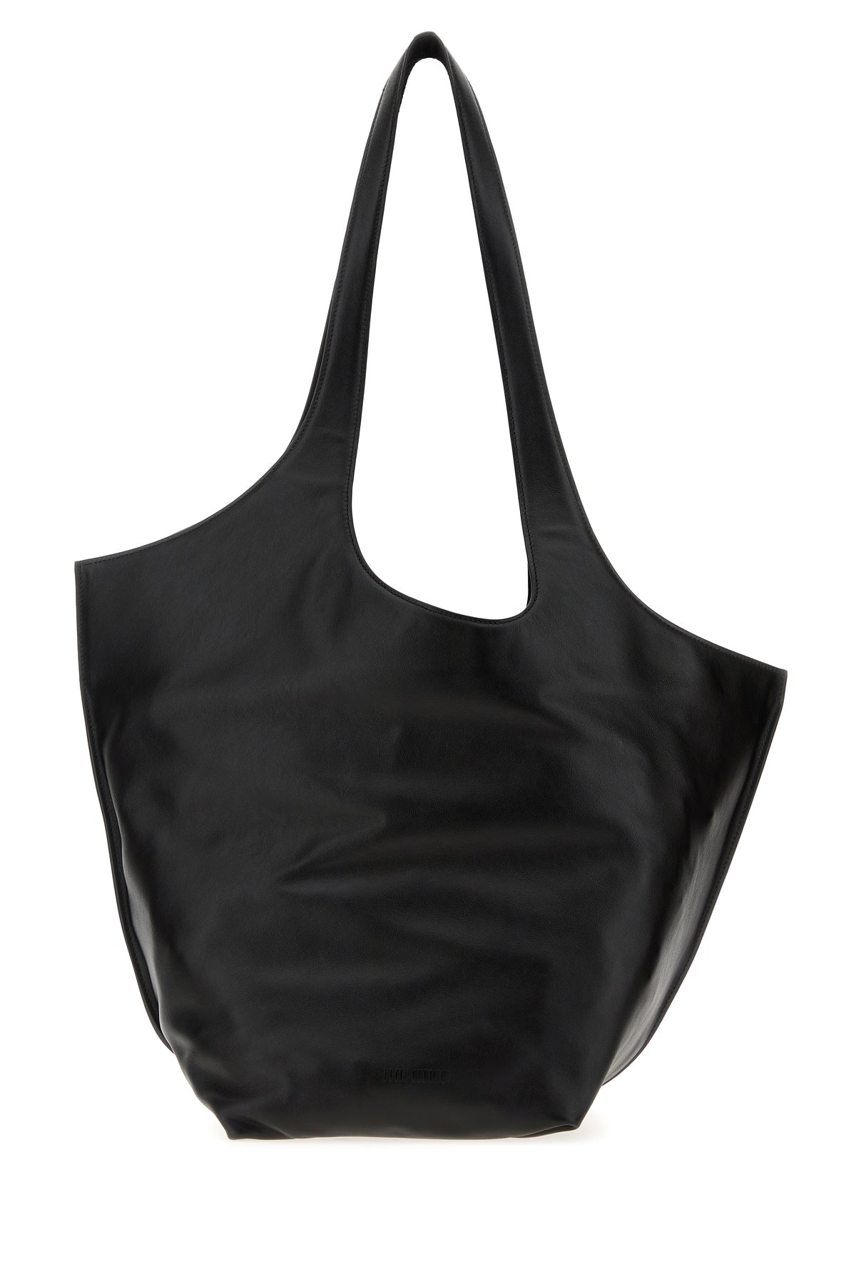 The Attico Borsa a spalla La Scoop grande in pelle nera