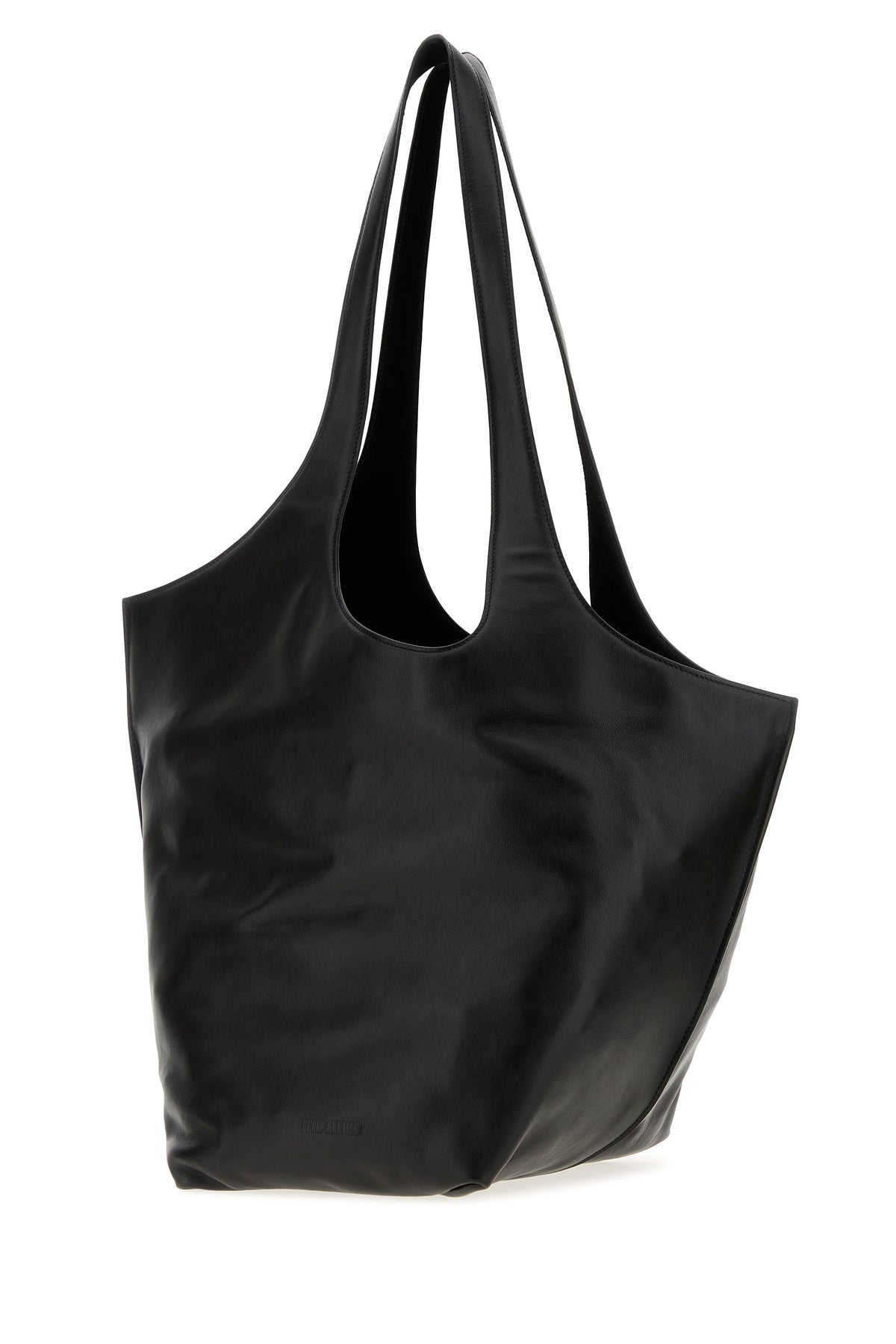 The Attico Borsa a spalla La Scoop grande in pelle nera, view 2