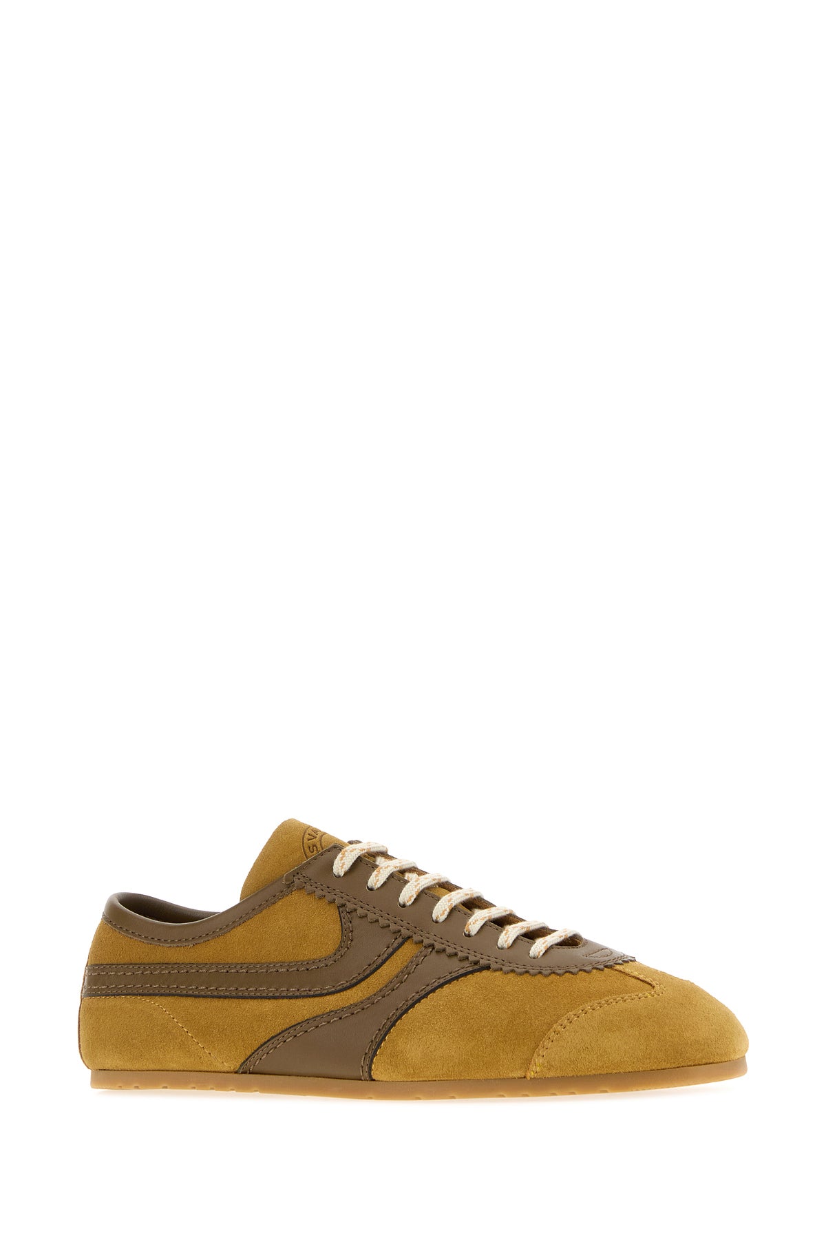 Dries Van Noten Sneakers in pelle scamosciata senape, view 2