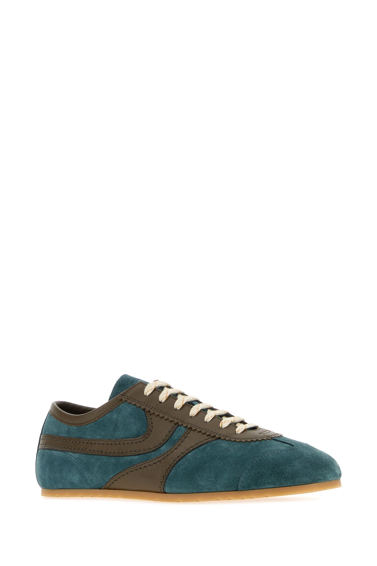 Dries Van Noten Sneakers bicolor in pelle scamosciata e pelle, view 2