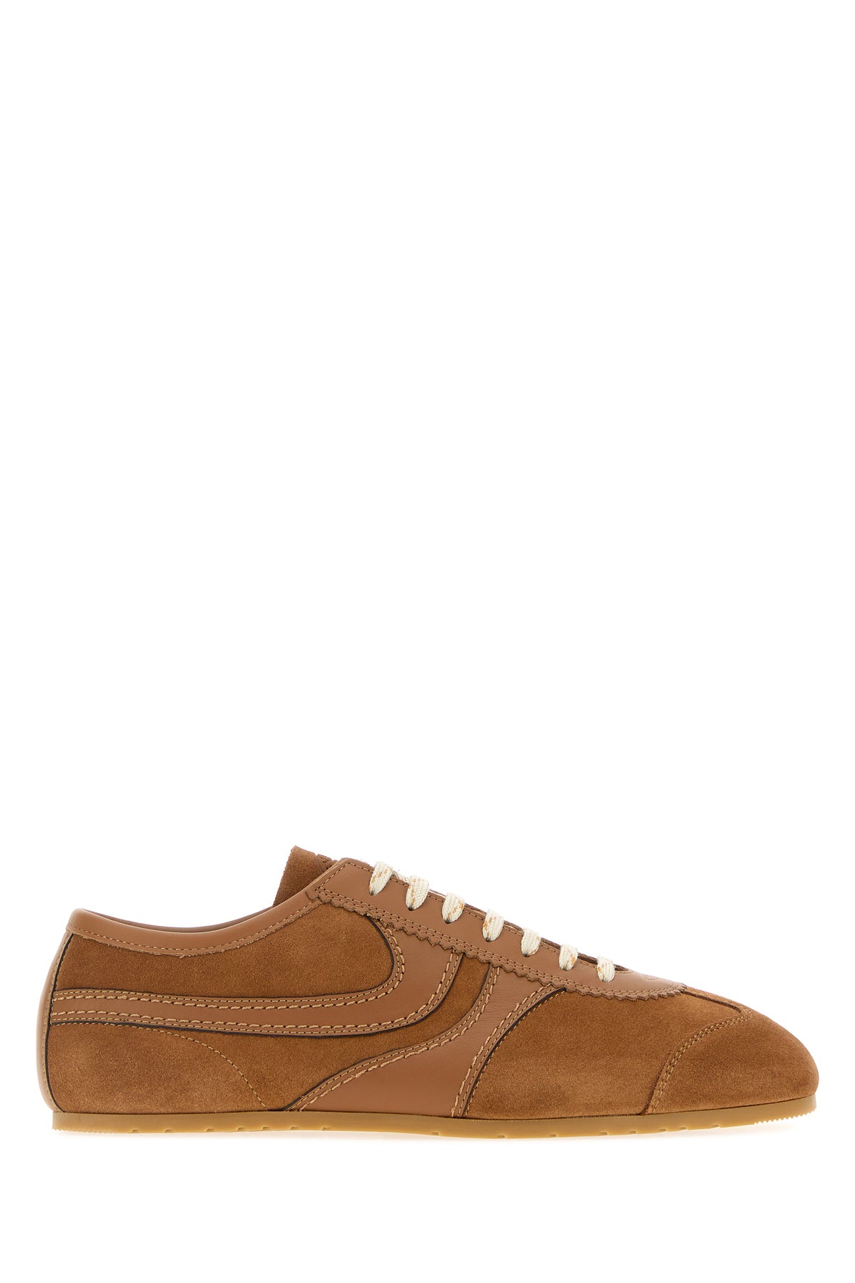 Dries Van Noten Sneakers cammello in pelle scamosciata e pelle