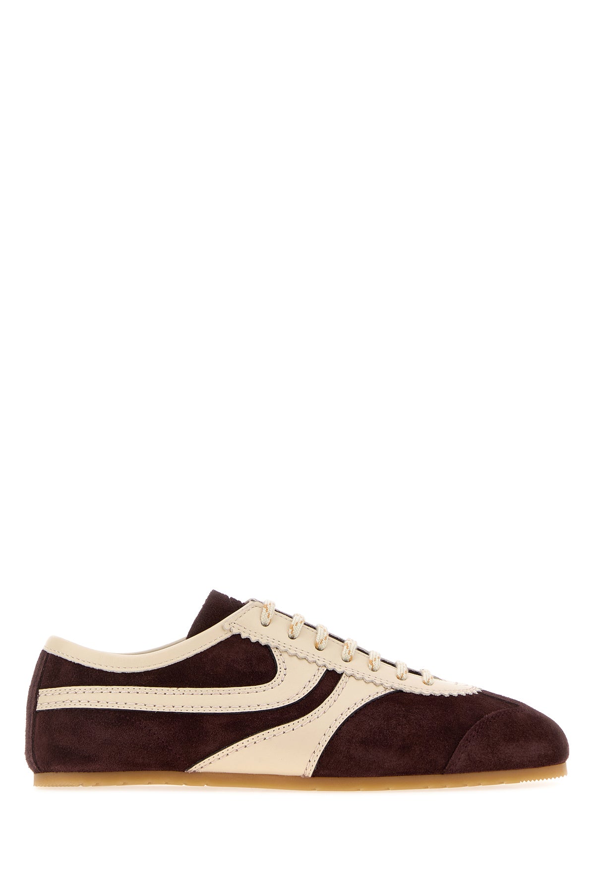 Dries Van Noten Sneakers in pelle scamosciata vinaccia