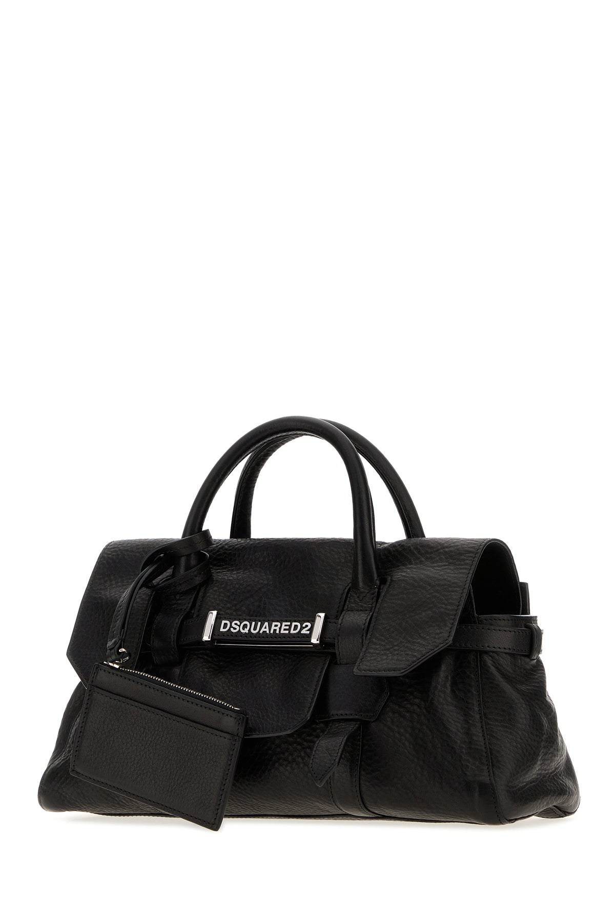 Dsquared2 Borsa a mano in pelle nera, view 2