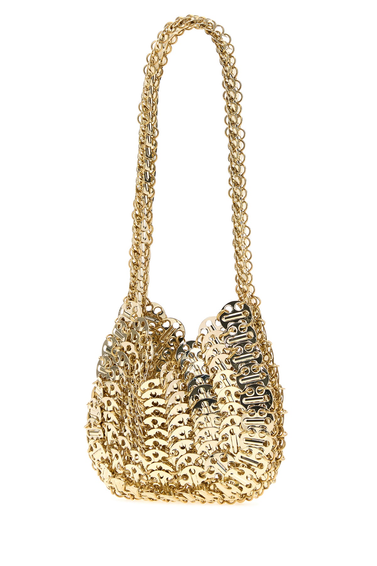 RABANNE Borsa a spalla 1969 Moon in maglia metallica oro, view 2