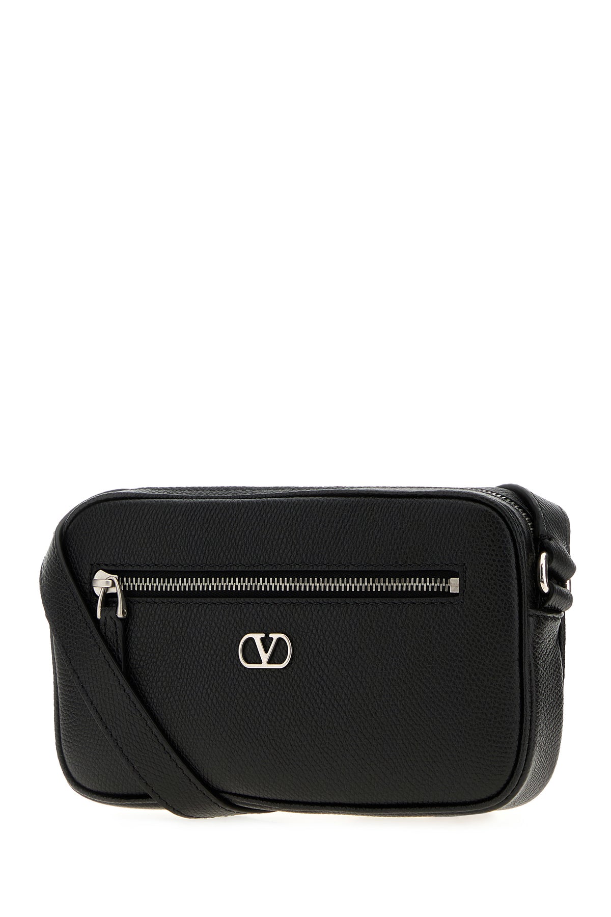 Valentino Garavani Borsa a tracolla VLogo Signature in pelle nera, view 2