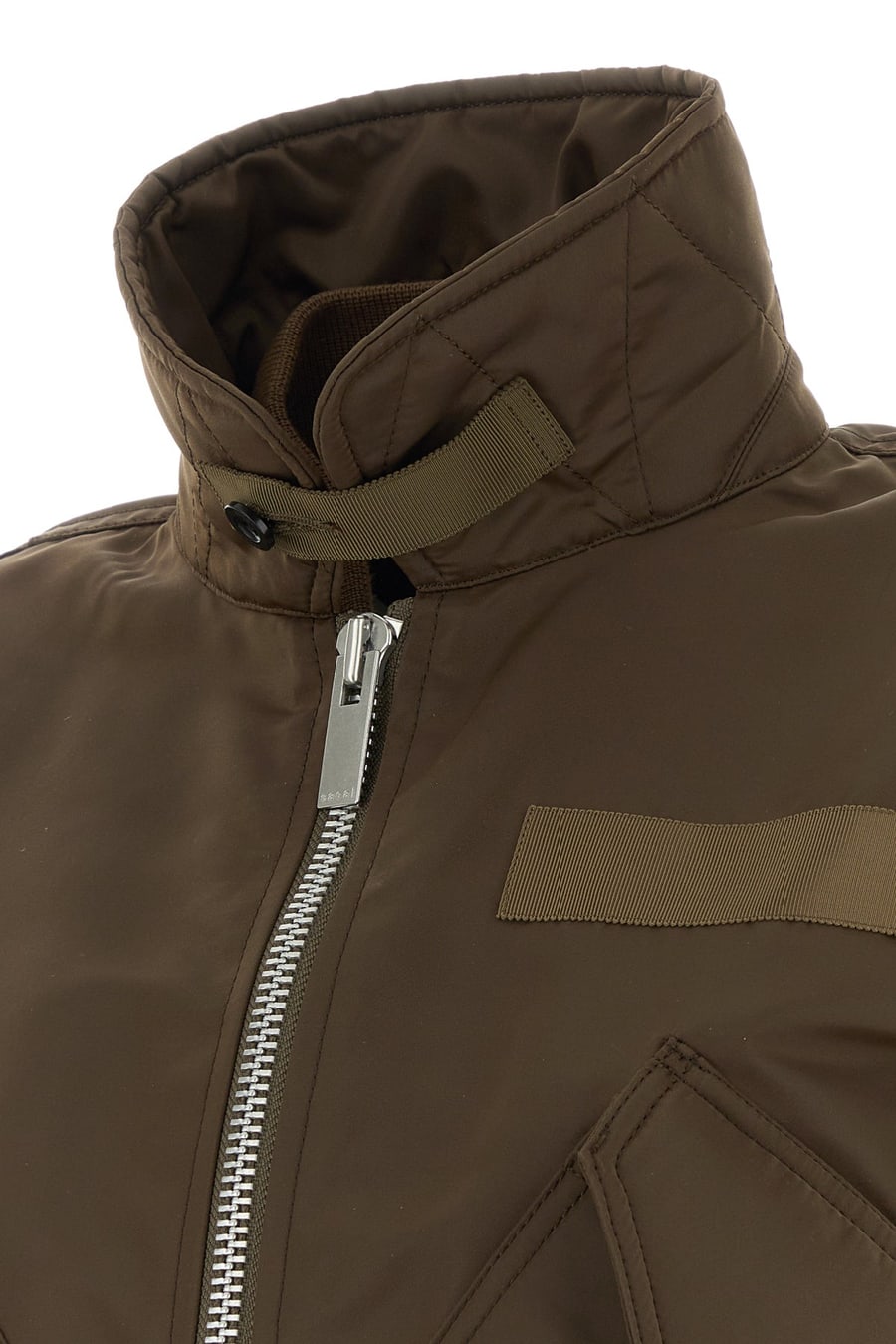 SACAI Bomber in nylon marrone, view 3