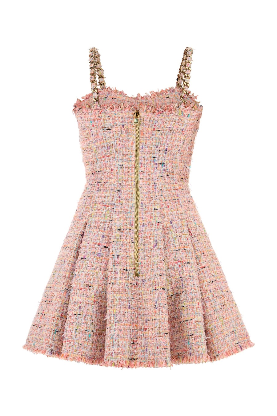 Balmain Mini abito in tweed multicolor, view 2