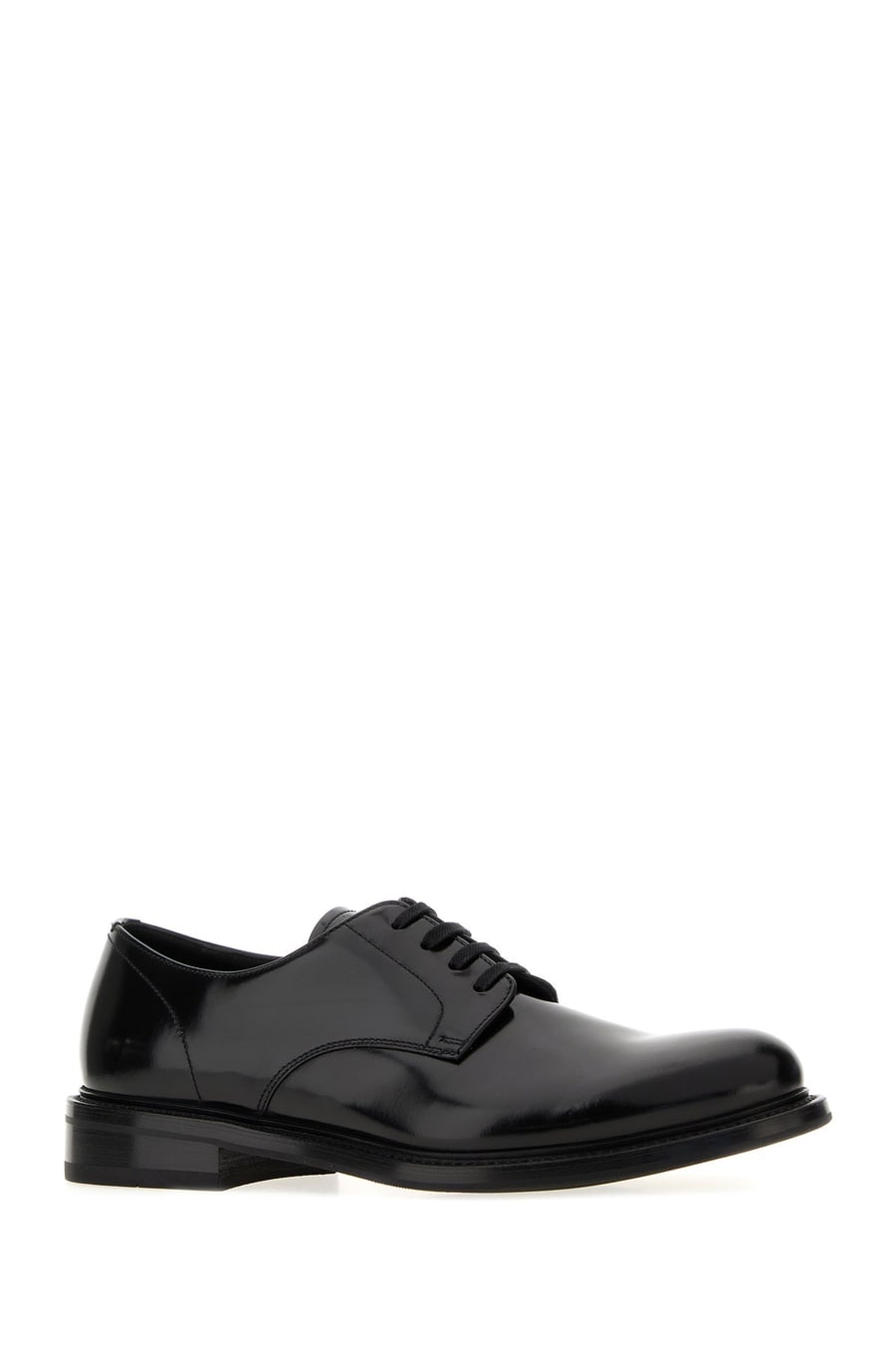 Prada Scarpe stringate in pelle nera, view 2