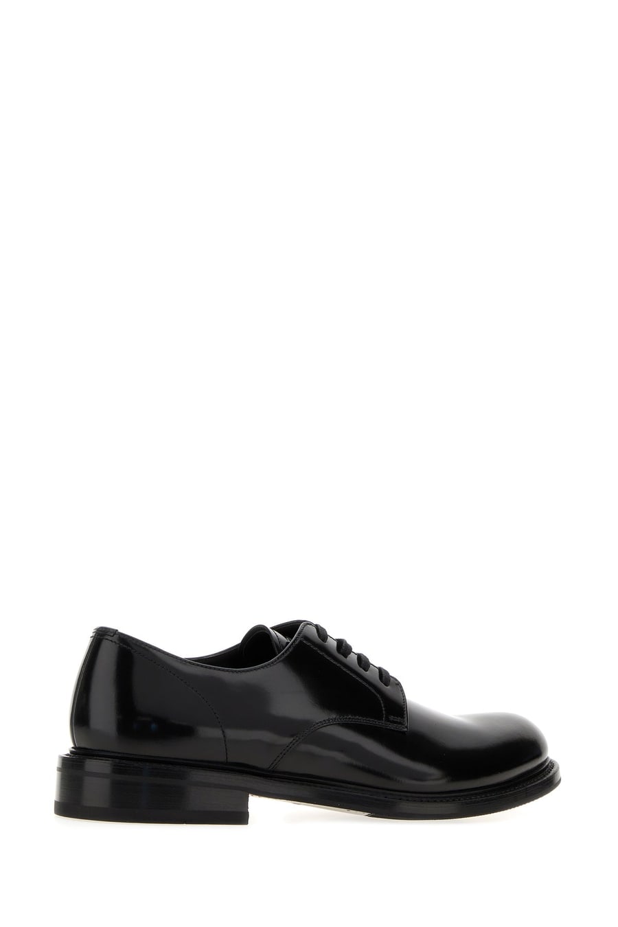 Prada Scarpe stringate in pelle nera, view 3
