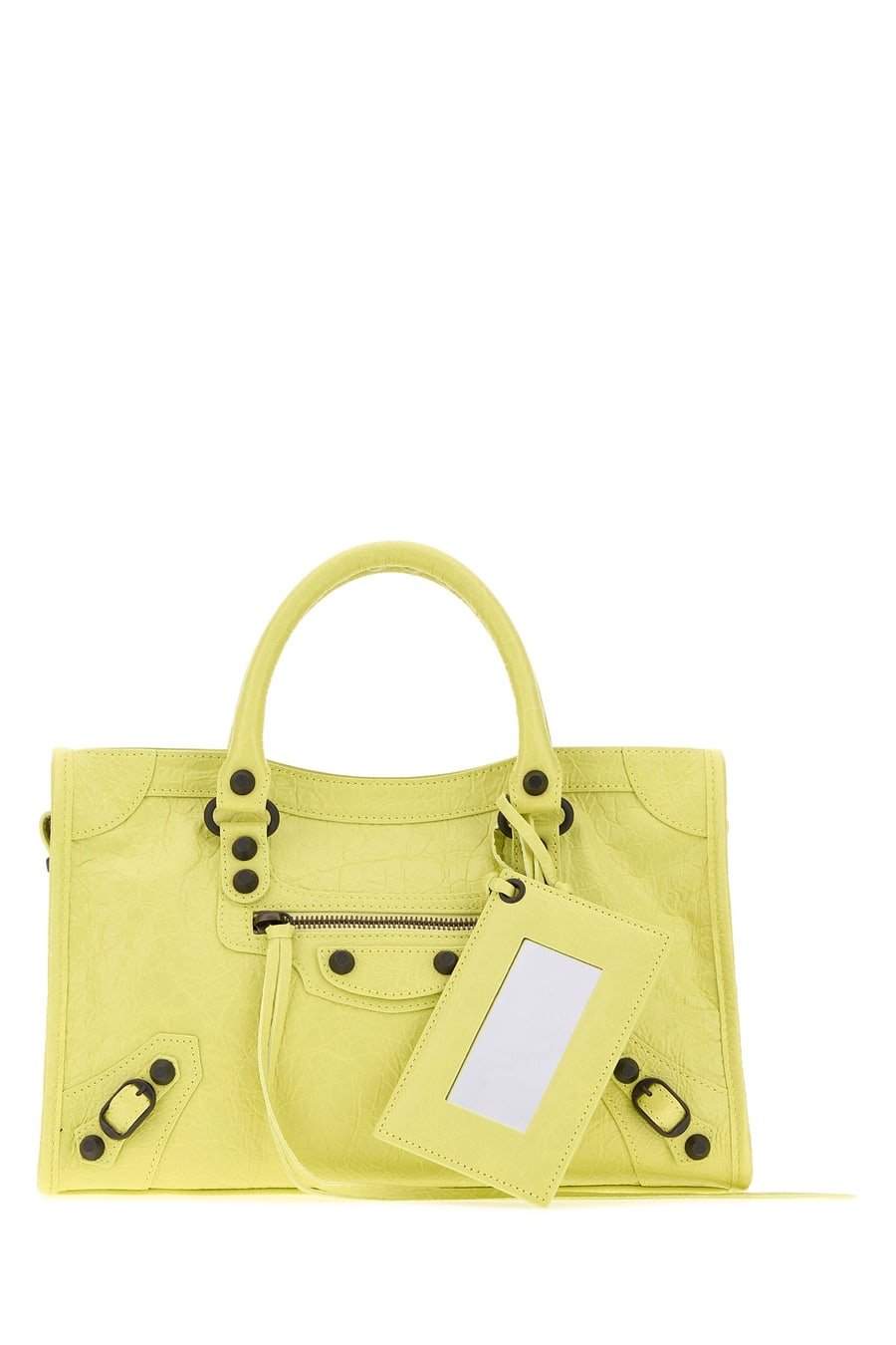 Balenciaga Borsa a mano Le City piccola in pelle giallo fluo