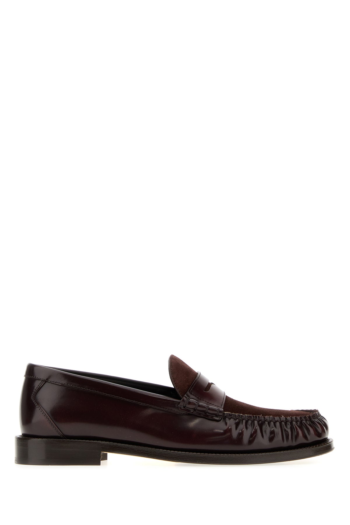 Brunello Cucinelli Mocassini bordeaux in pelle e pelle scamosciata