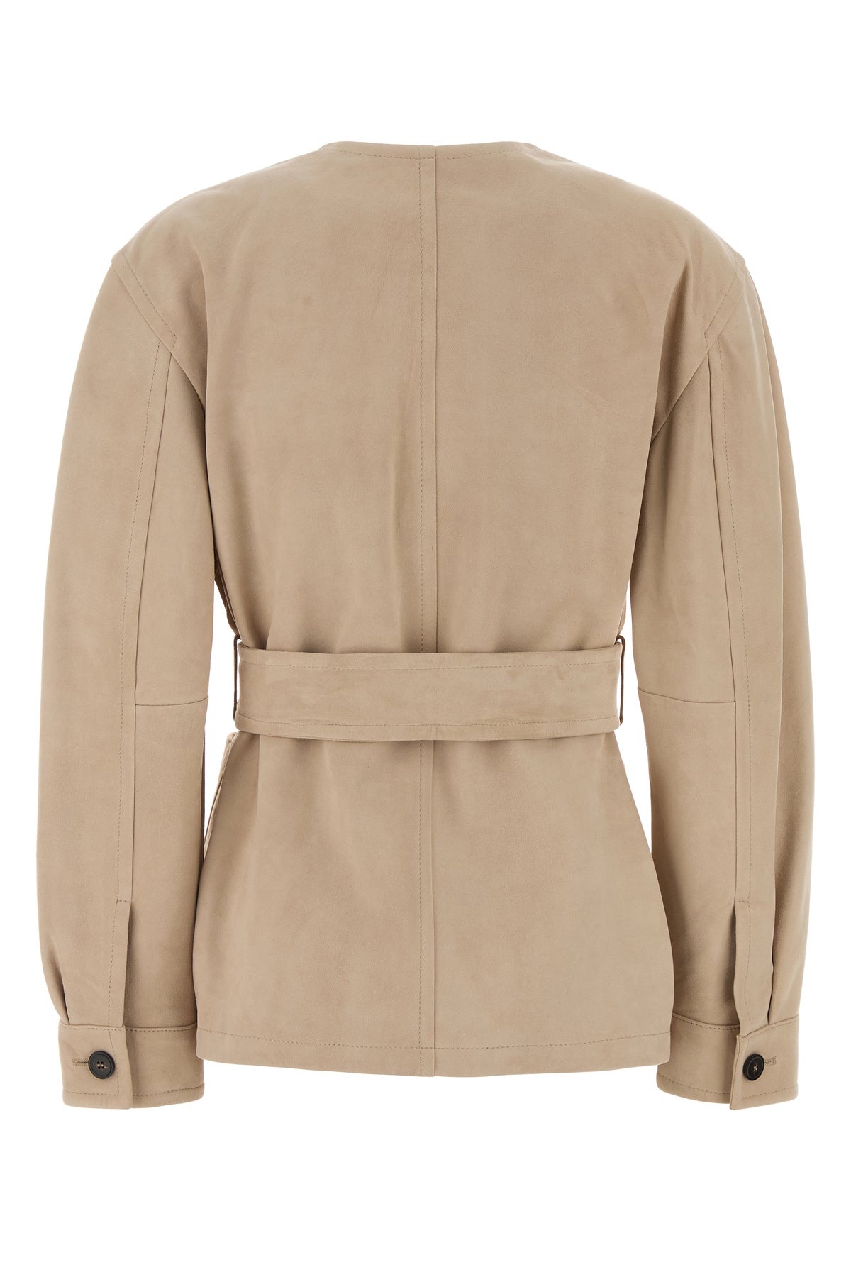 Max Mara Giacca Boemia in pelle scamosciata sabbia, view 2