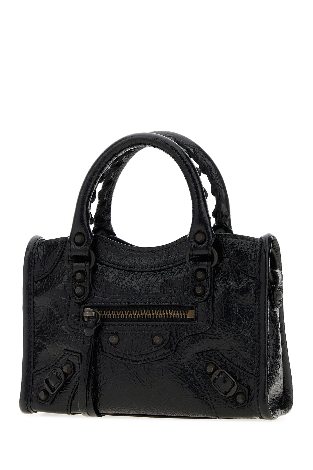 Balenciaga Borsa a mano Le City nano in pelle nera, view 2