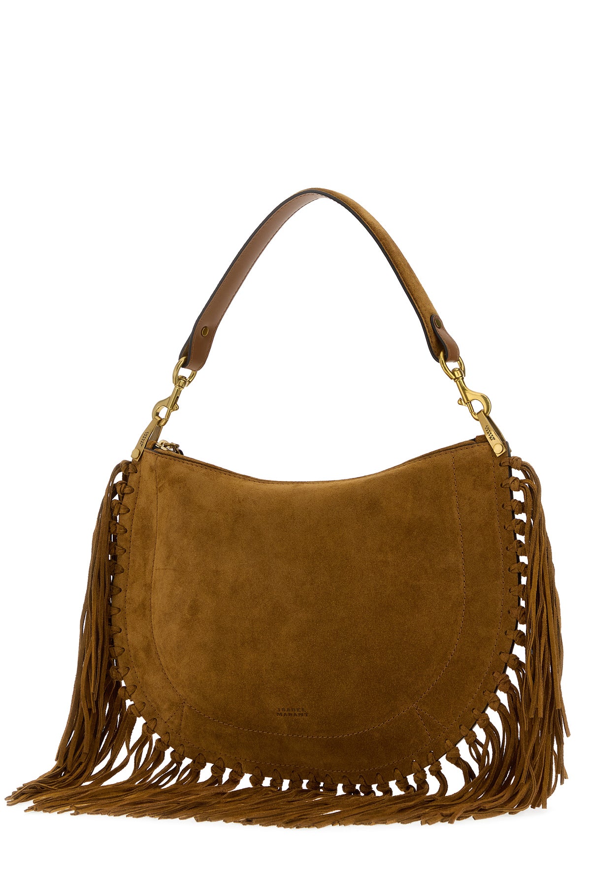 Isabel Marant Borsa a spalla Oskan in pelle scamosciata marrone, view 2