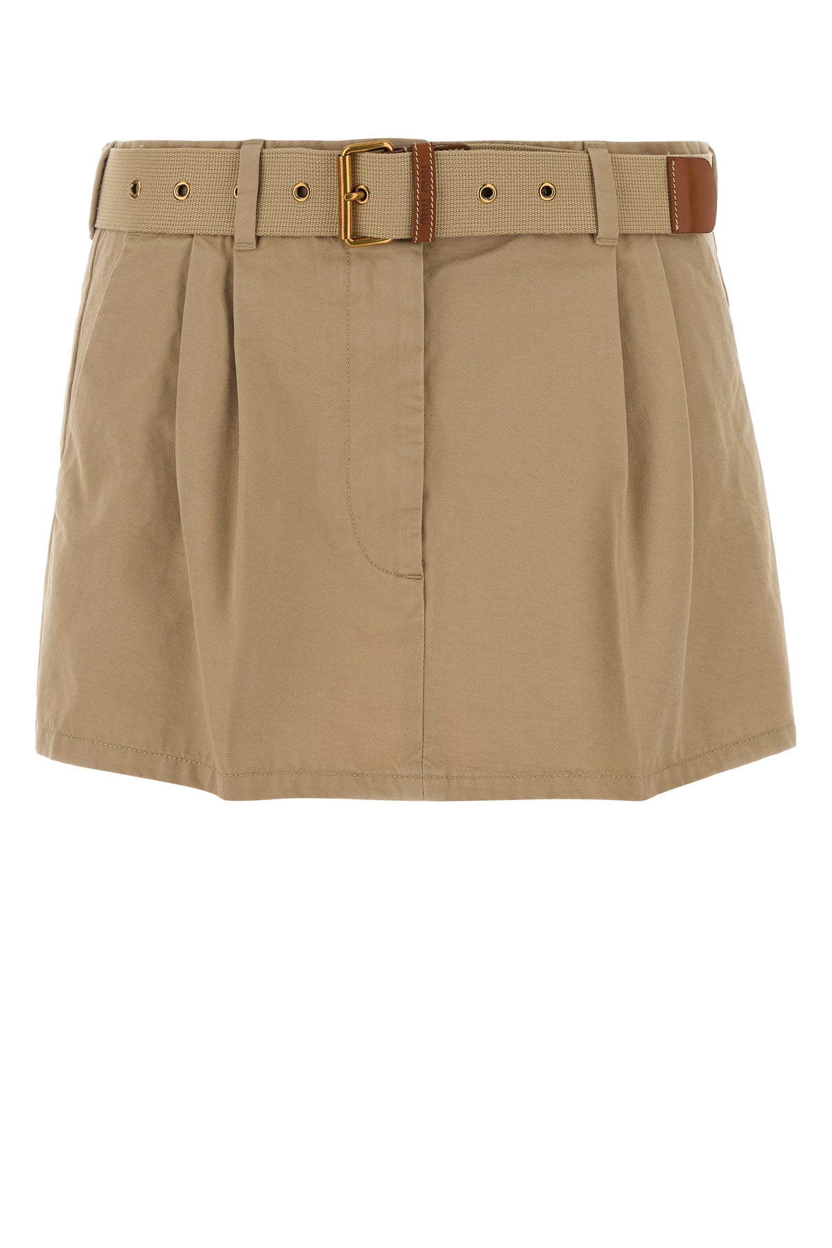 Miu Miu Minigonna in gabardine beige