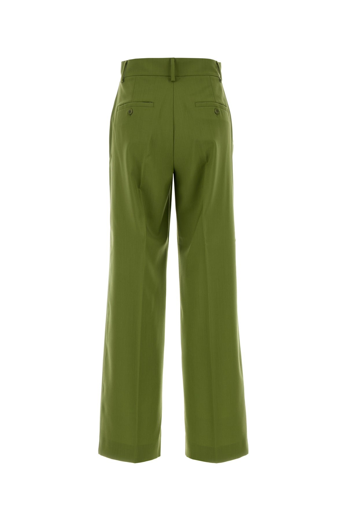Max Mara Pantalone palazzo Visivo in lana verde, view 2