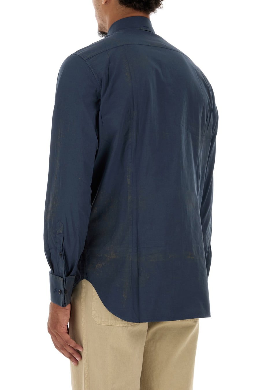 Prada Camicia in popeline blu navy, view 4