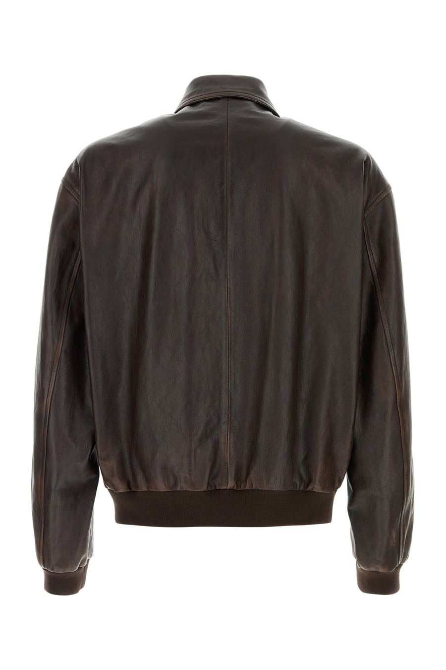 Prada Giacca in pelle marrone, view 2