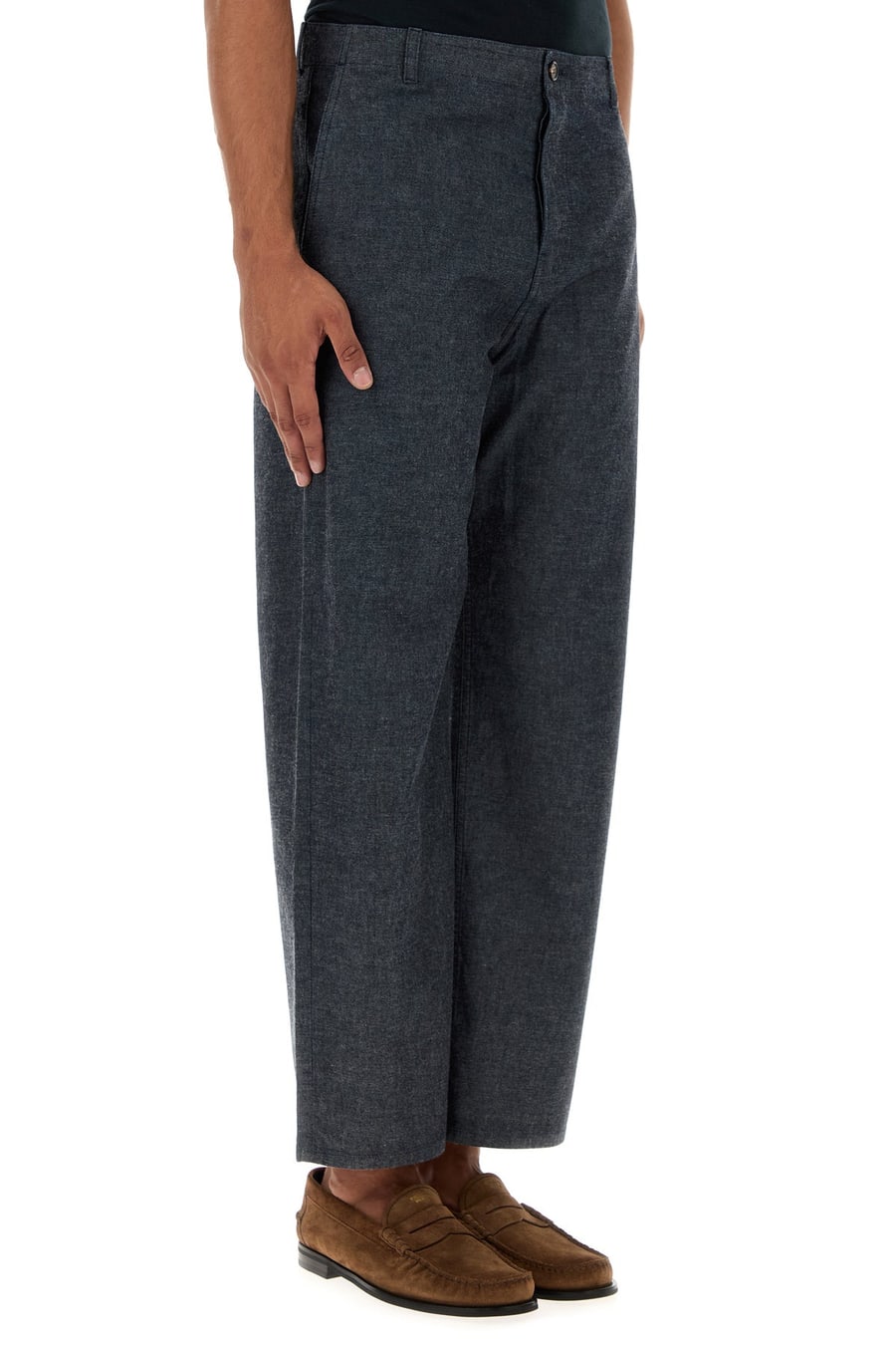 Prada Pantalone in chambray blu, view 3