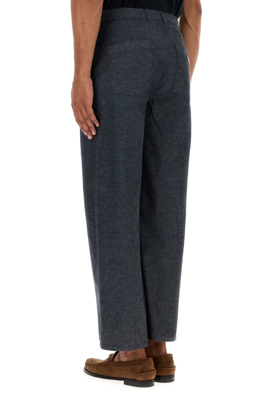 Prada Pantalone in chambray blu, view 4