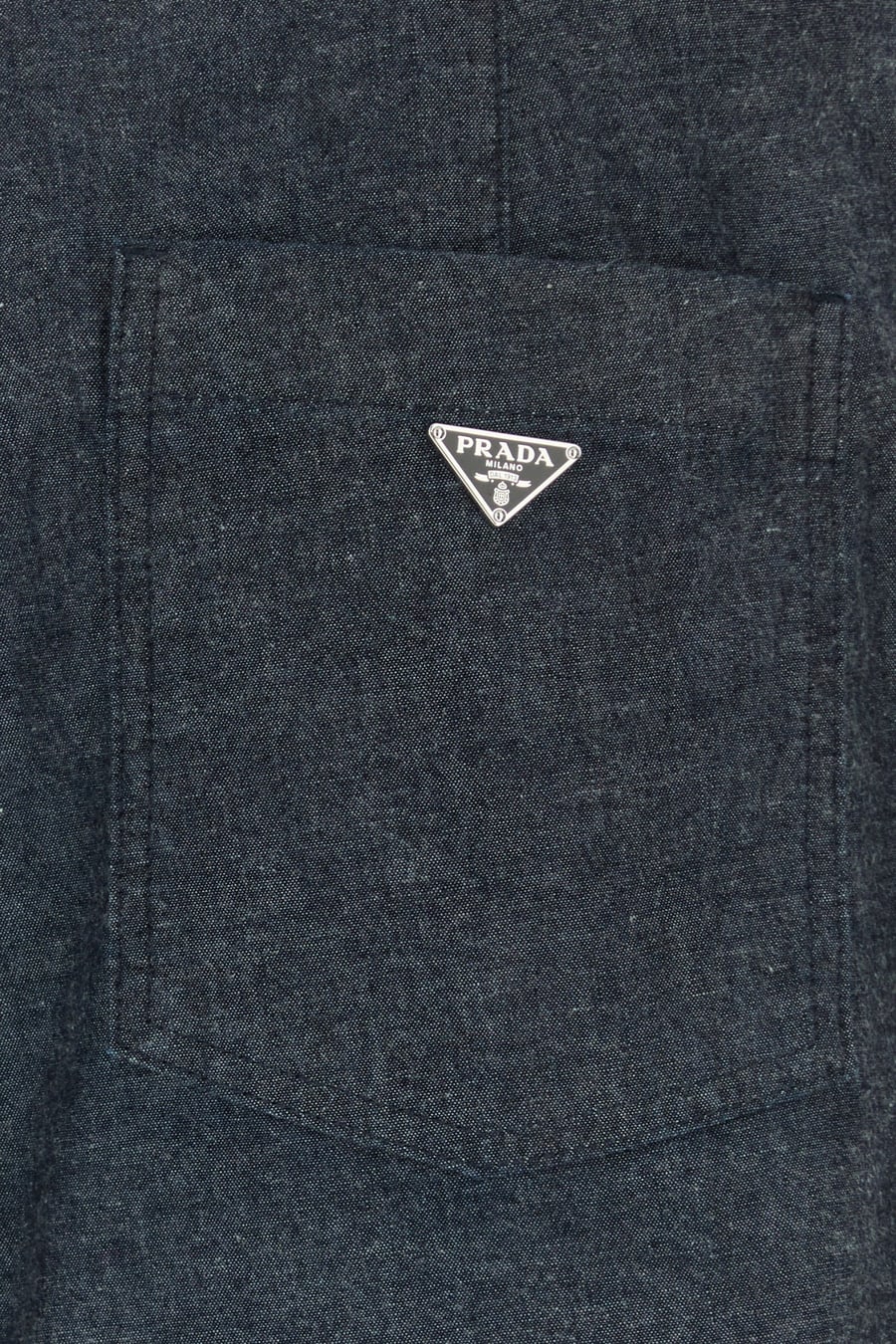 Prada Pantalone in chambray blu, view 5