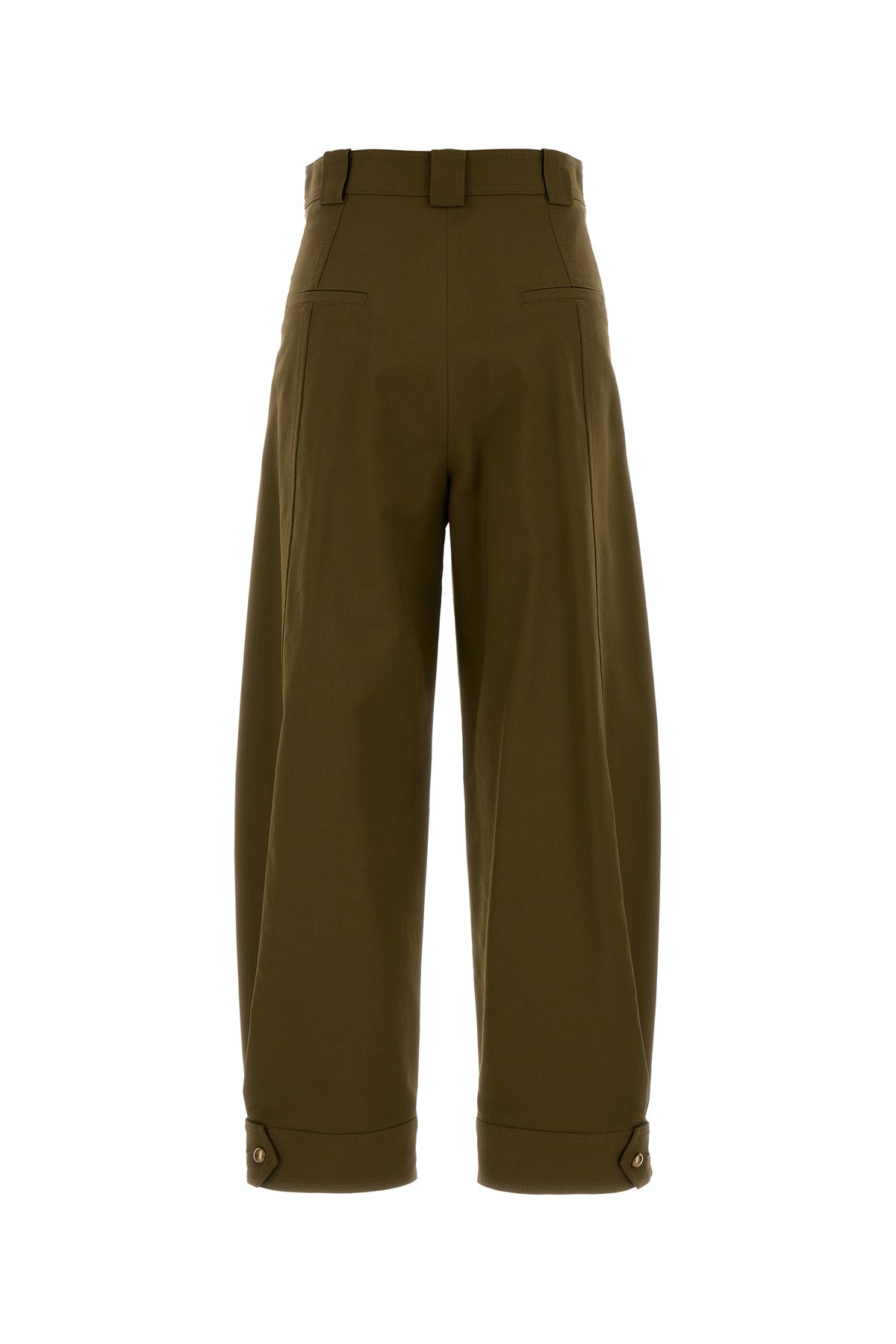 Max Mara Pantalone Adorni in cotone stretch verde oliva, view 2
