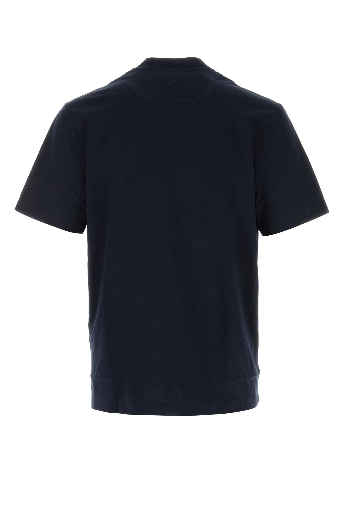 BRIONI T-shirt in cotone blu scuro, view 2