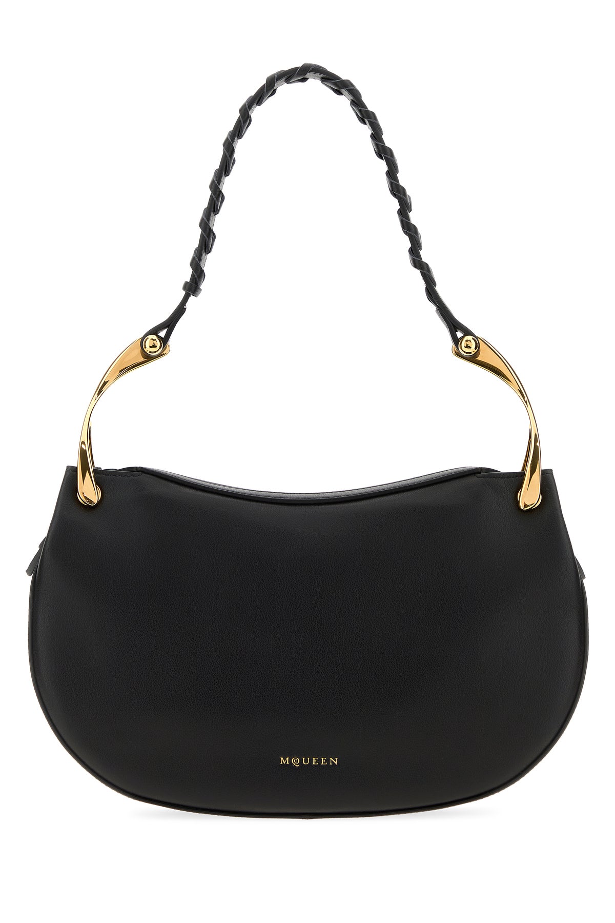 Alexander McQueen Borsa a spalla Wishbone in pelle nera