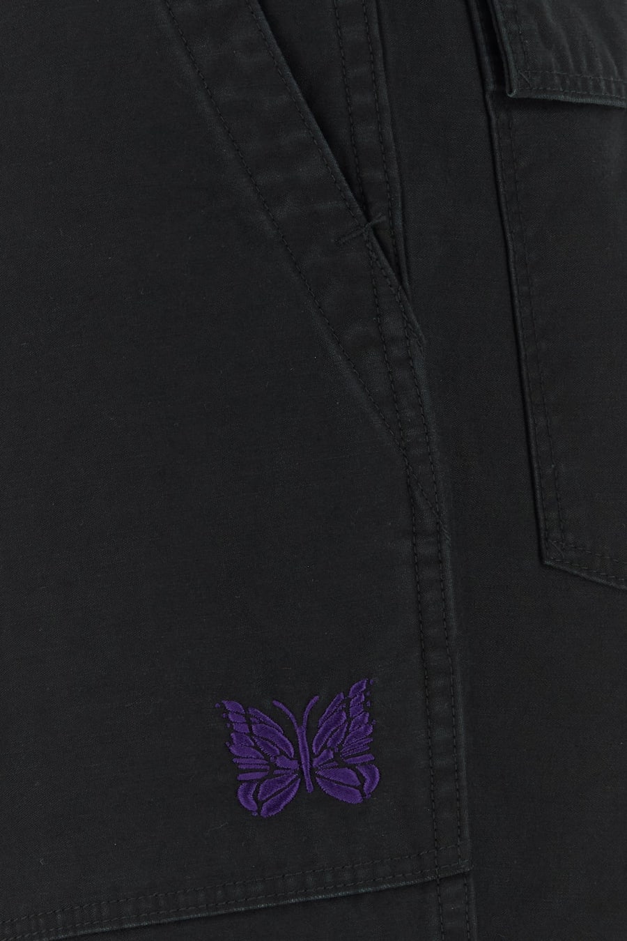 NEEDLES Pantalone in cotone nero, view 3