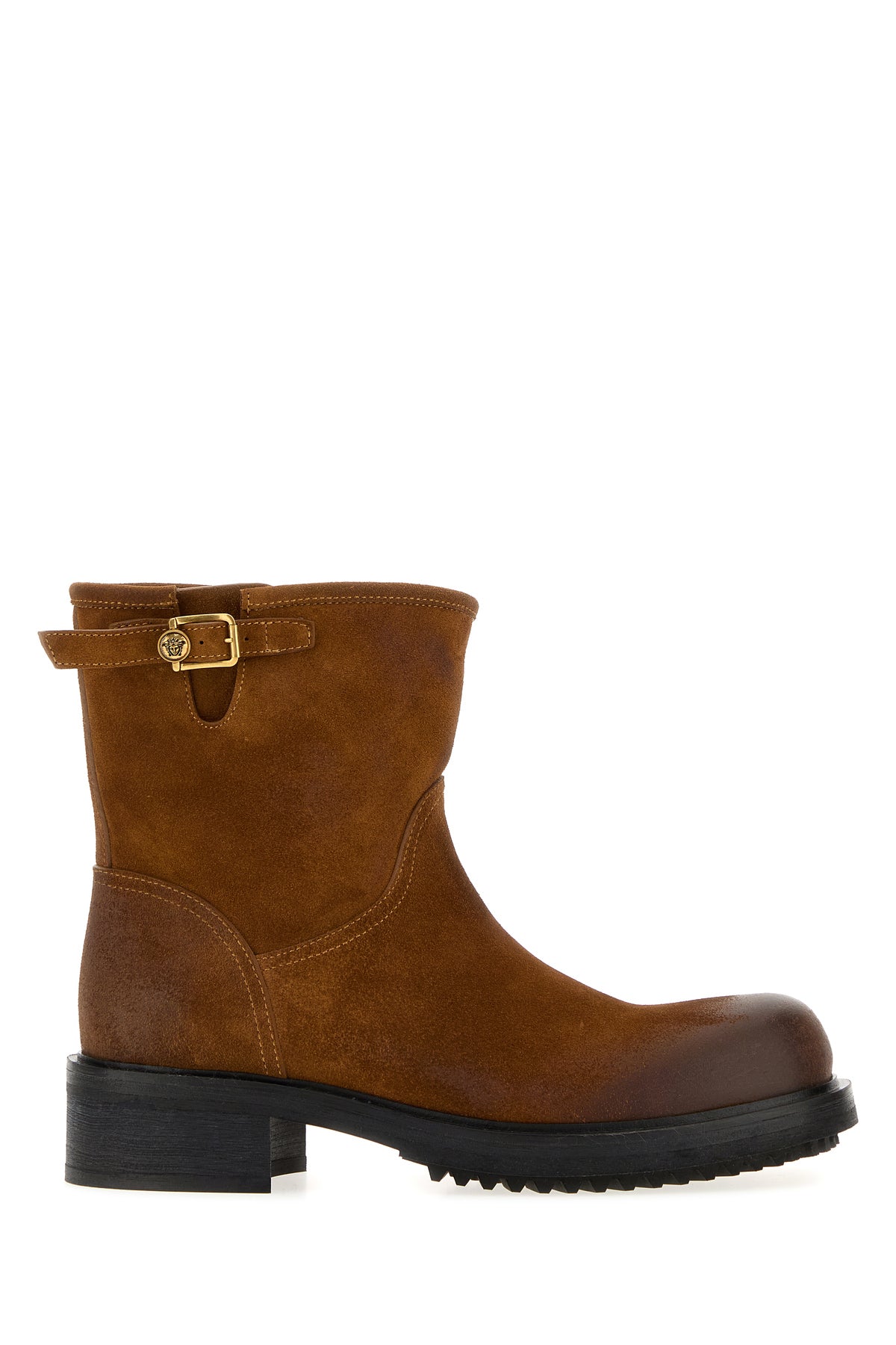 Versace Stivaletti in pelle scamosciata caramello