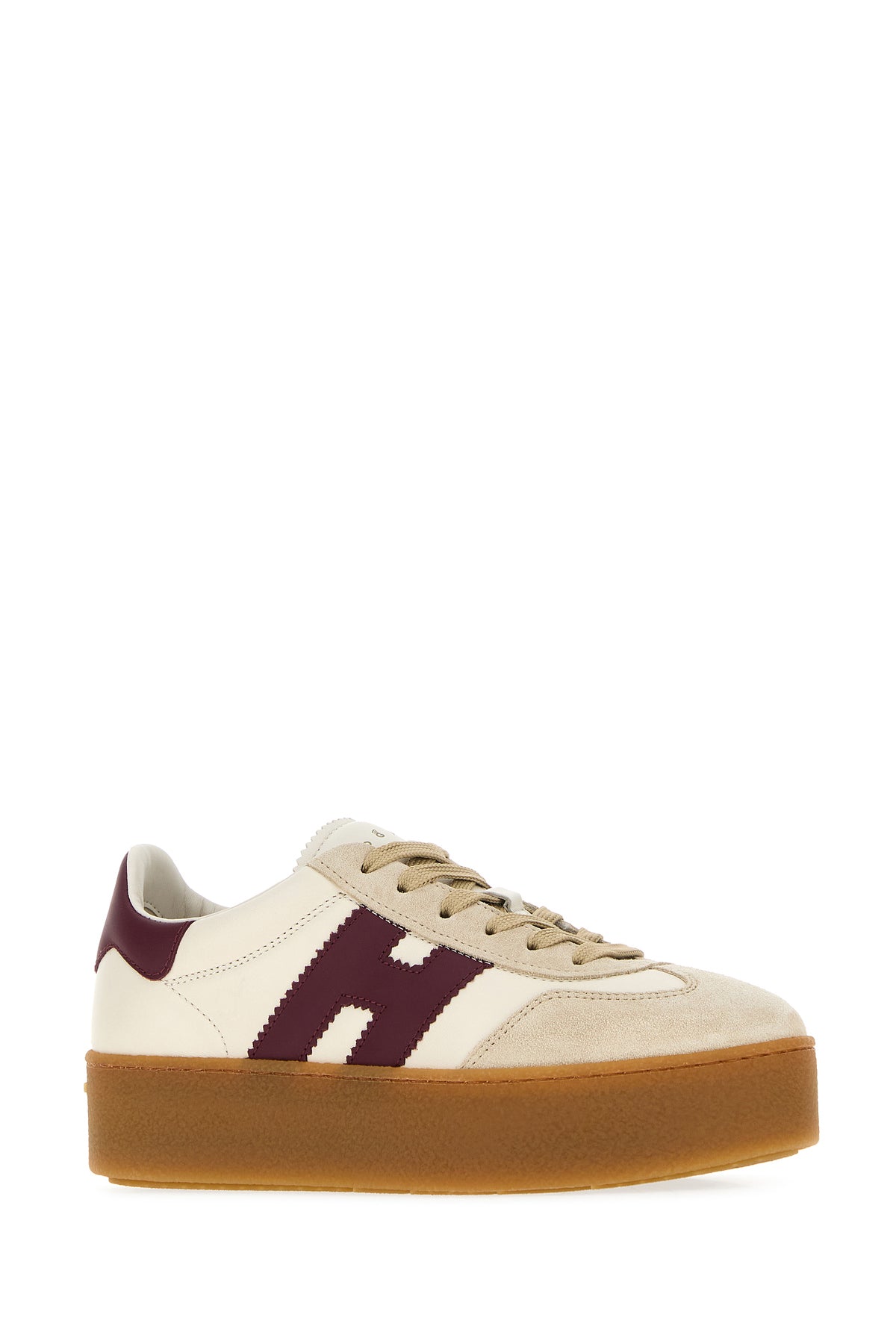 Hogan Sneakers H698 bicolor in pelle e pelle scamosciata, view 2