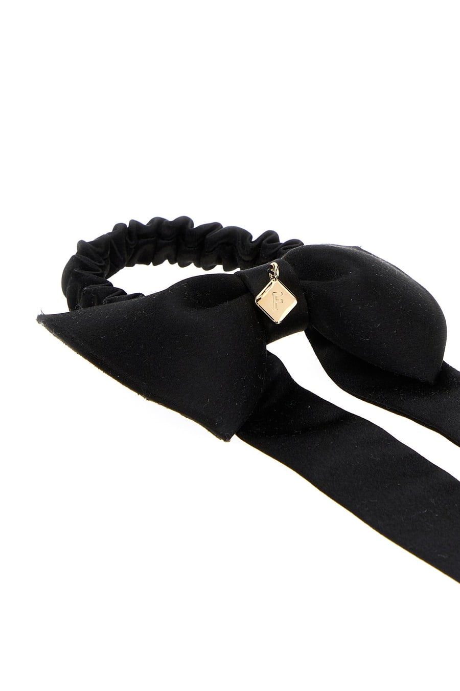Ferragamo Scrunchie in raso nero, view 2
