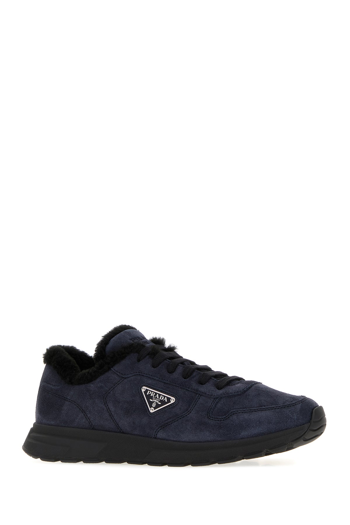 Prada Sneakers Prax 2.0 in pelle scamosciata blu, view 2