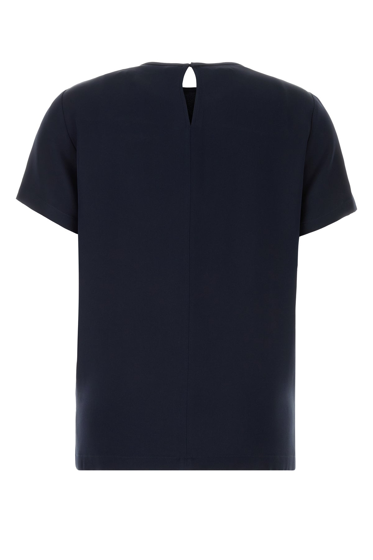 Max Mara T-shirt Pagano in seta blu navy, view 2