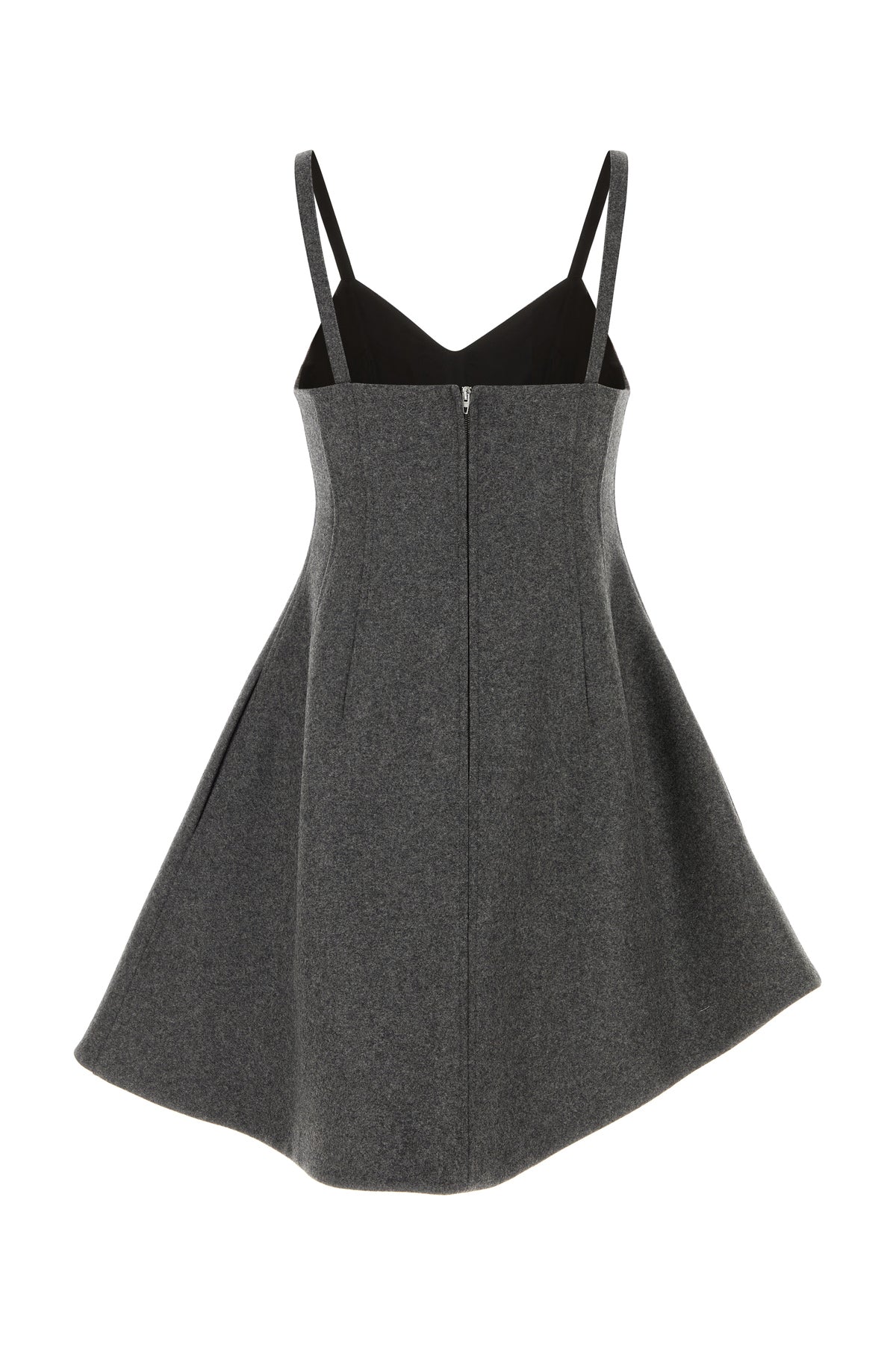 Jil Sander Mini abito in lana grigio scuro, view 2
