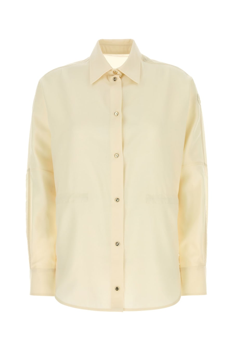 Moncler Camicia crema in lana e nylon