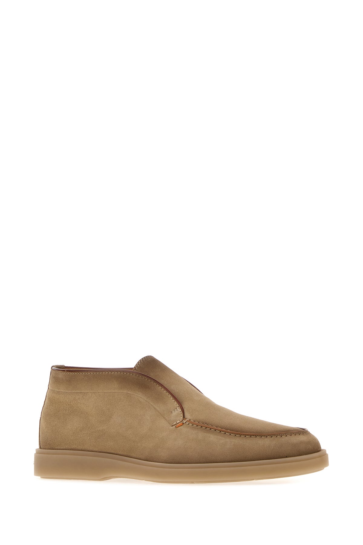SANTONI Mocassini Digits in pelle scamosciata beige, view 2