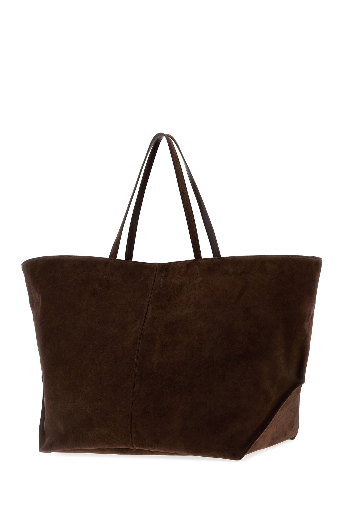 Jil Sander Borsa shopping Linea XL in pelle scamosciata marrone, view 2