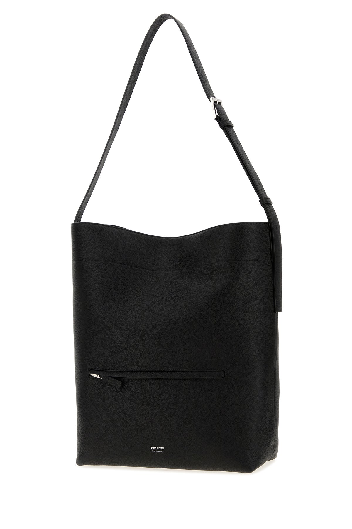 Tom Ford Borsa shopping in pelle nera, view 2