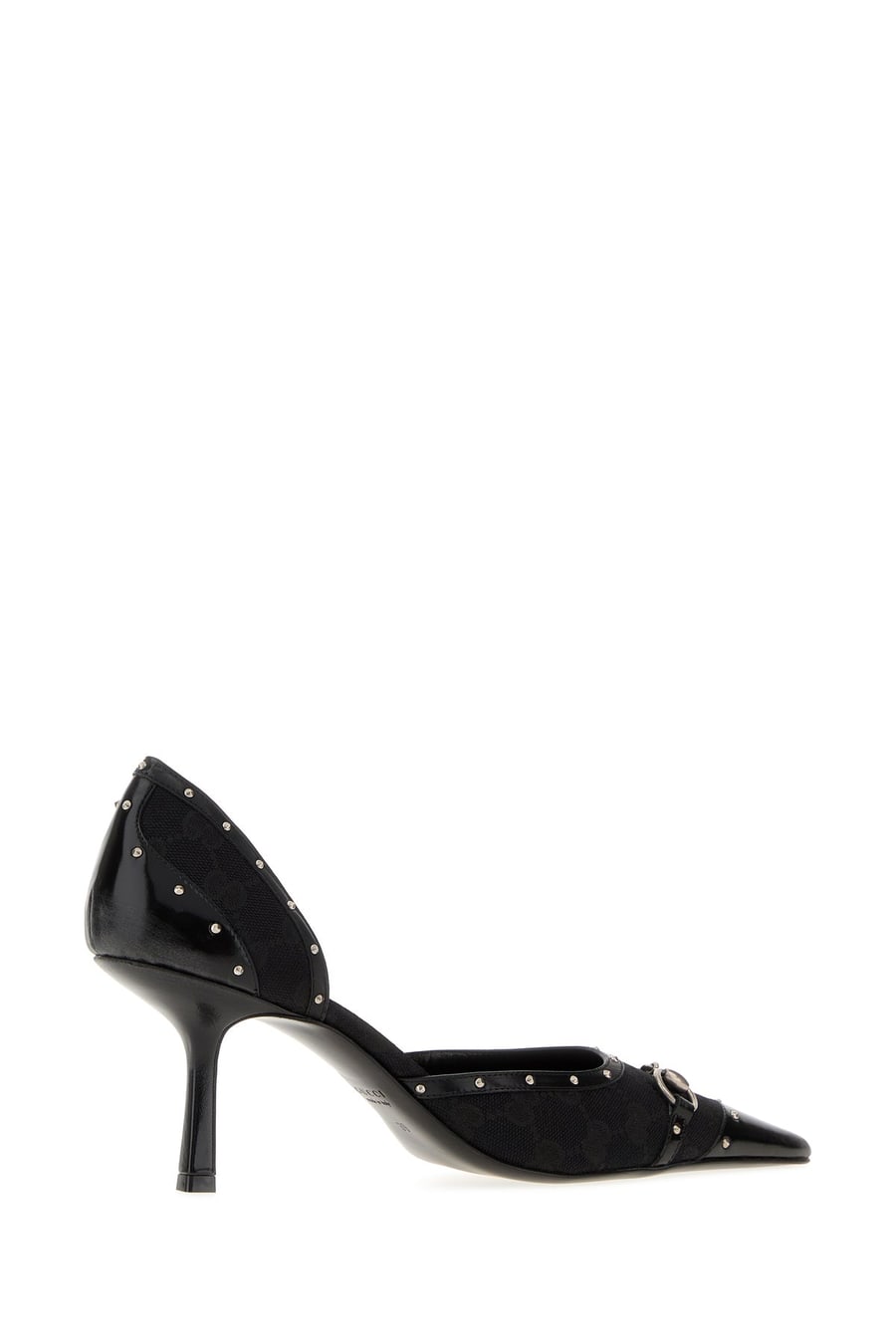 Gucci Scarpe con tacco Savoy in tessuto GG, view 3