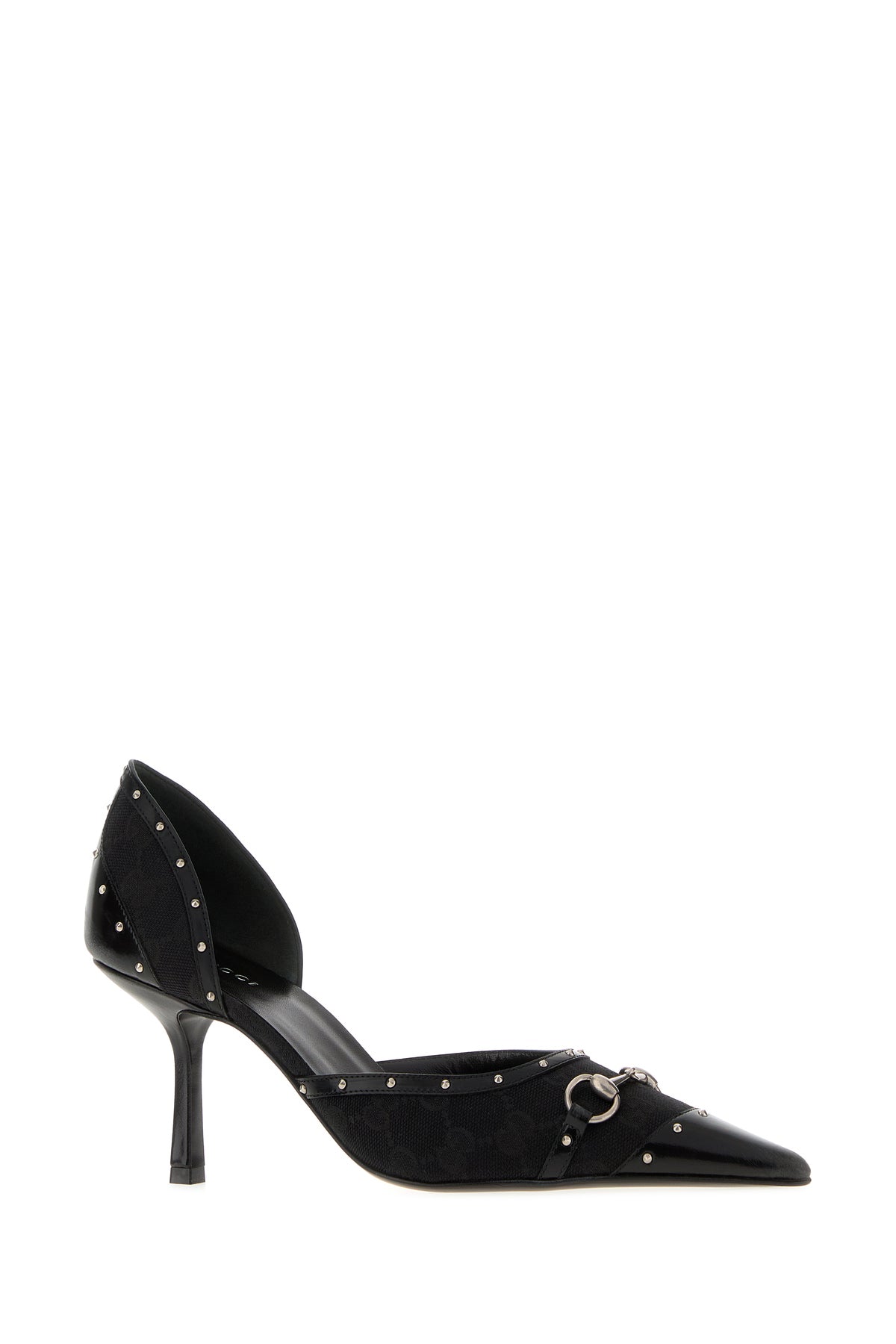Gucci Scarpe con tacco Savoy in tessuto GG, view 2