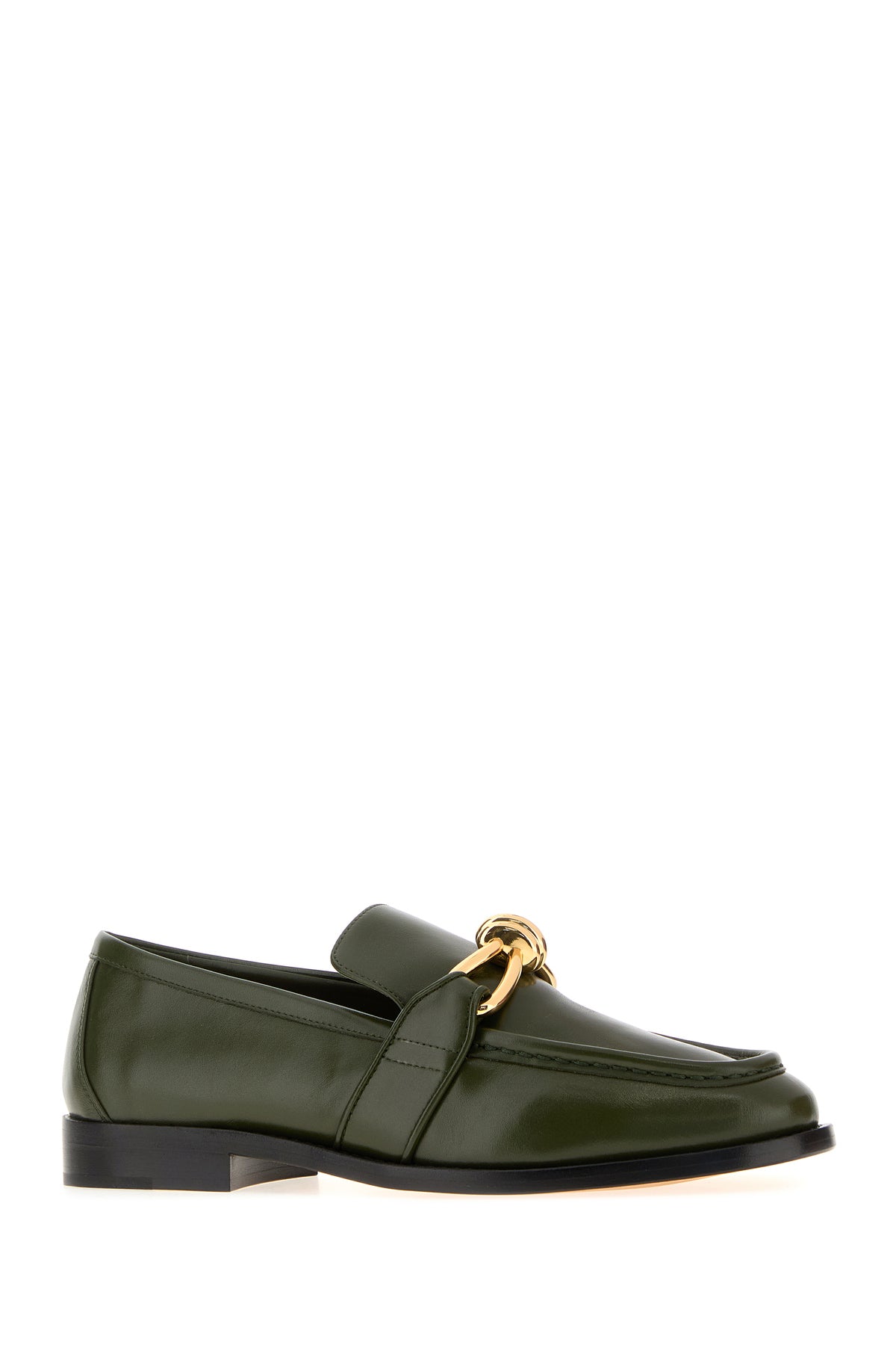 Bottega Veneta Mocassini Astaire in pelle verde oliva, view 2