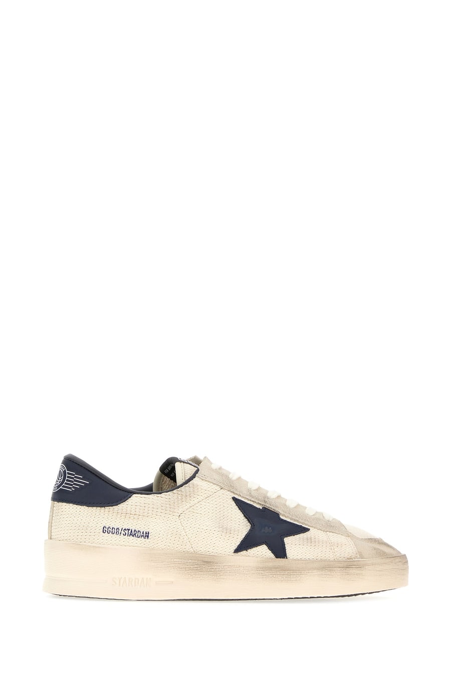 Golden Goose Sneakers Stardan avorio in pelle scamosciata e tessuto, view 3