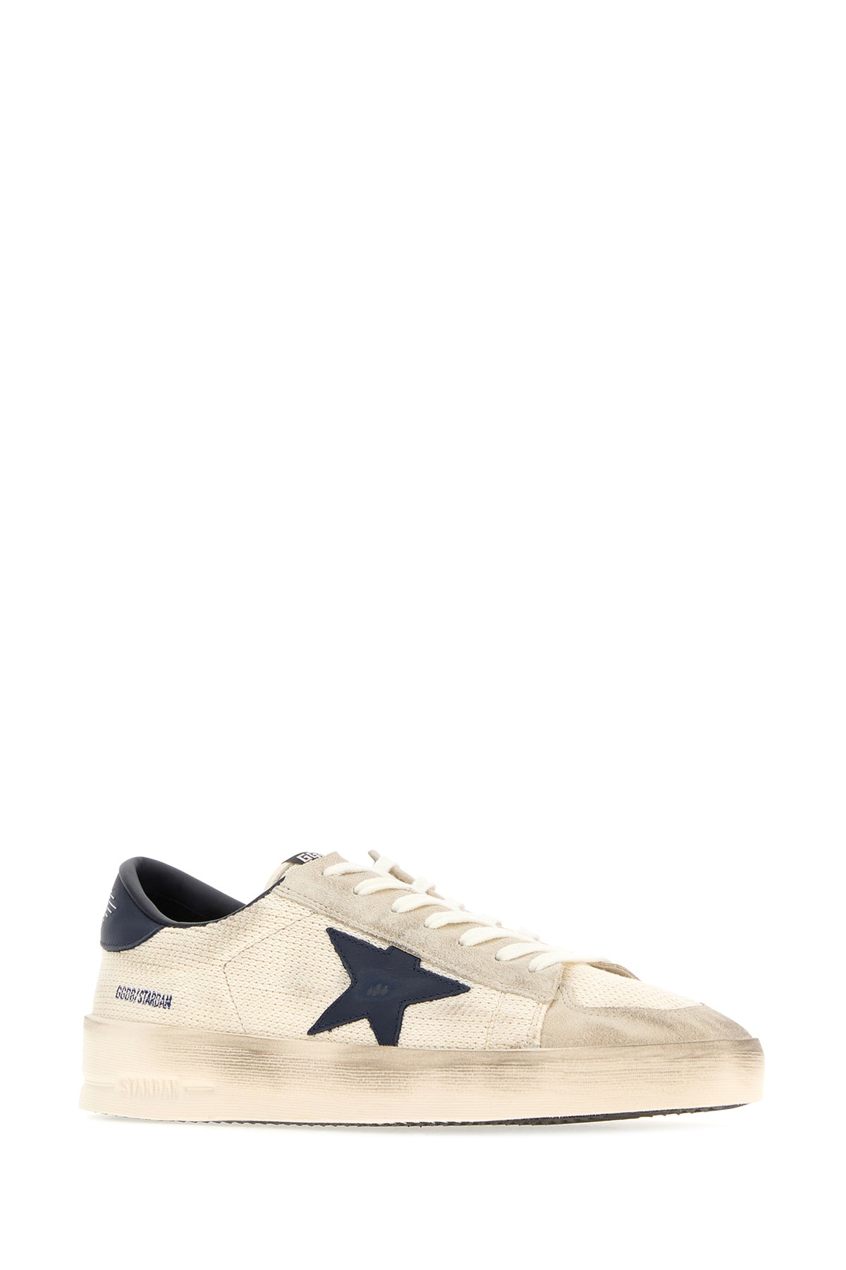 Golden Goose Sneakers Stardan avorio in pelle scamosciata e tessuto, view 2