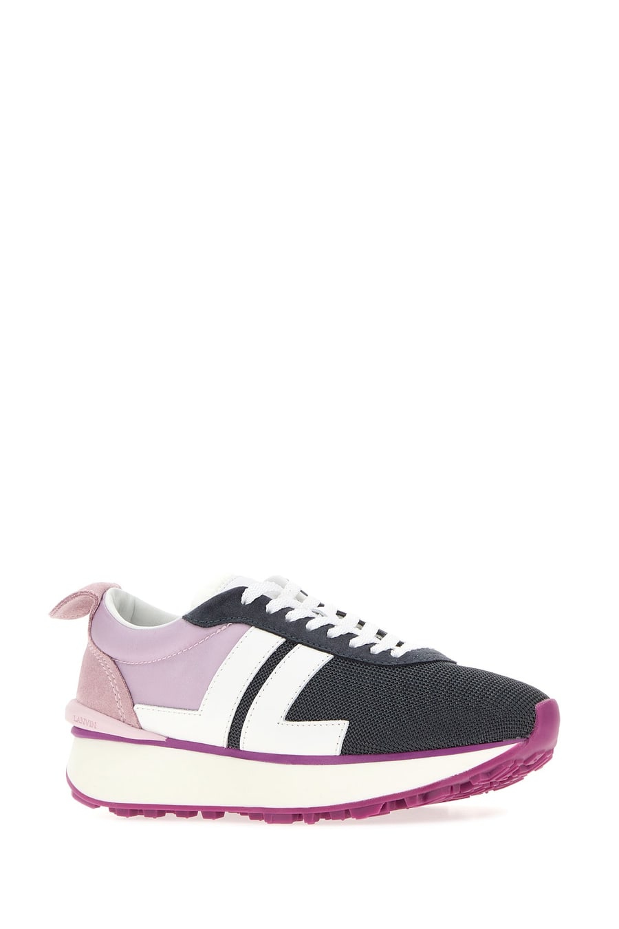 LANVIN Sneakers multicolor in tessuto e rete, view 2