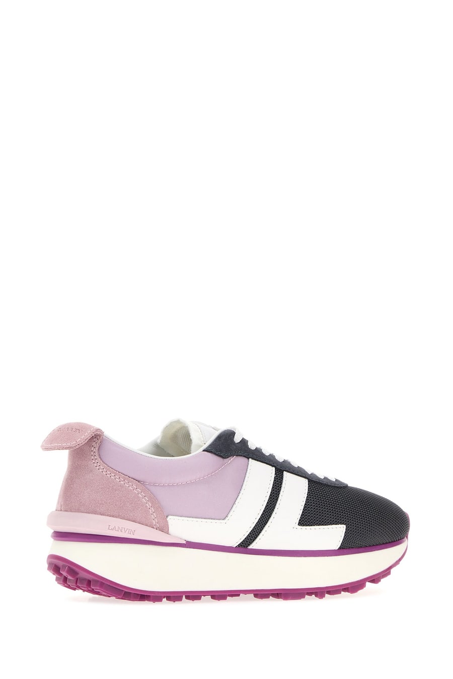 LANVIN Sneakers multicolor in tessuto e rete, view 3