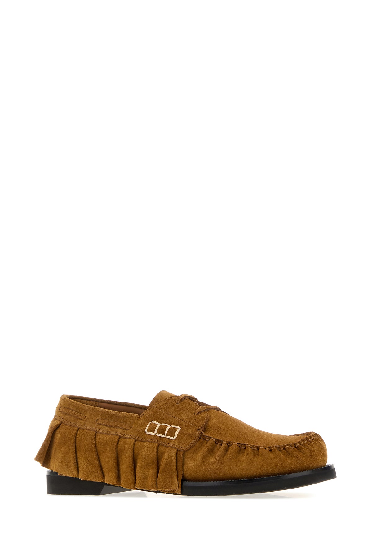 JW Anderson Mocassini in pelle scamosciata cammello, view 2