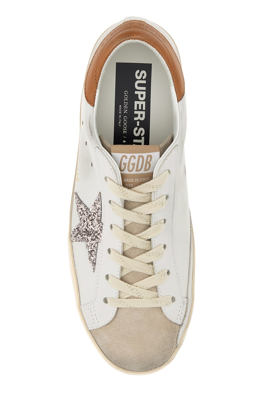 Golden Goose Sneakers Super-Star in pelle bianca, view 4